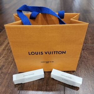 Louis Vuitton Orange Gift Bag Shopping Bag with 2 Tester Fragances.